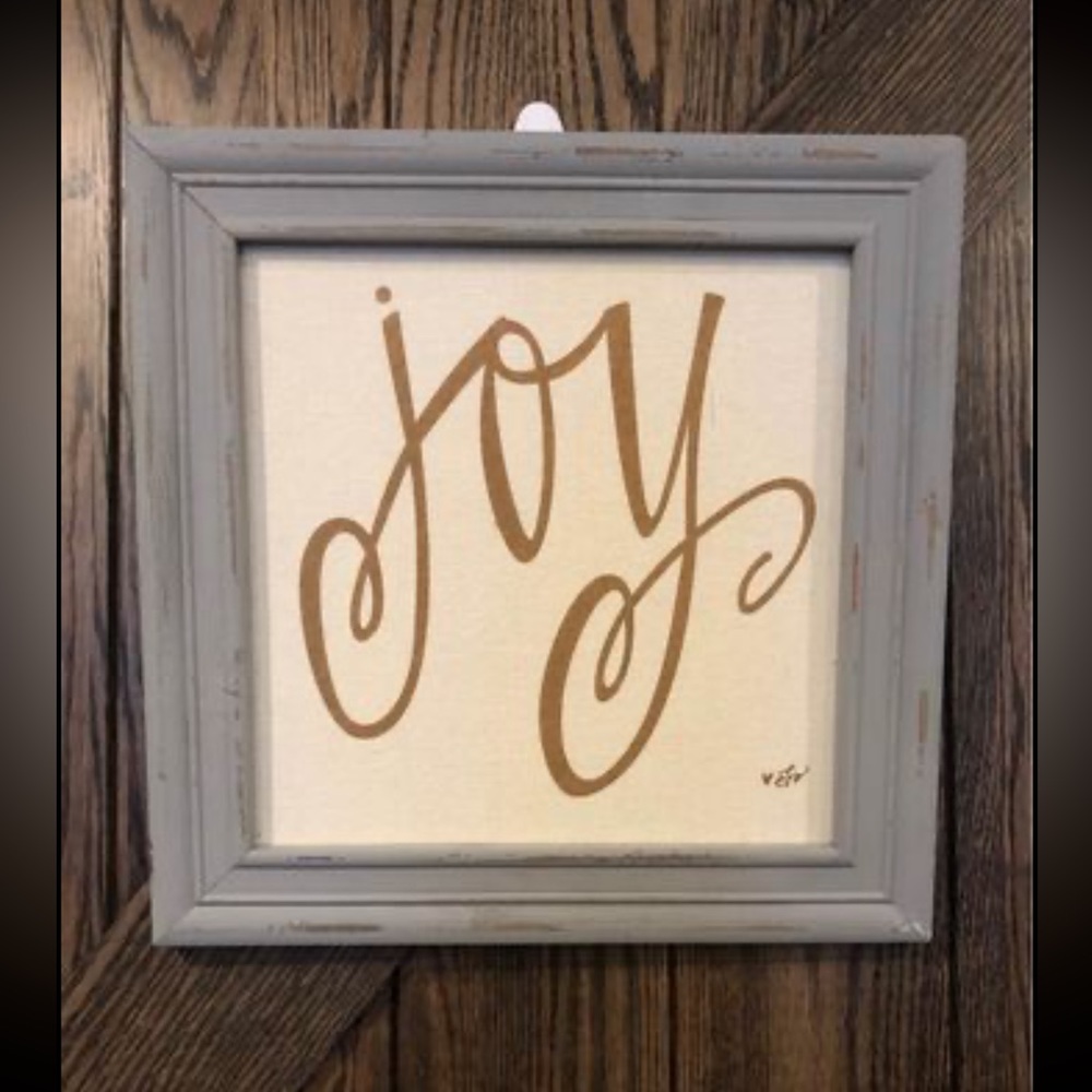 🆕 NWT ‘JOY’ Wood Frame Wall Hang